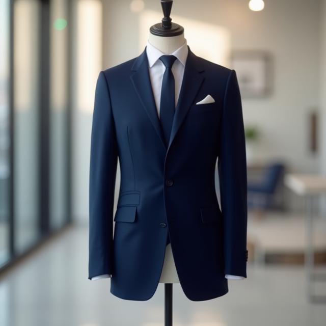 Navy business suit on mannequin